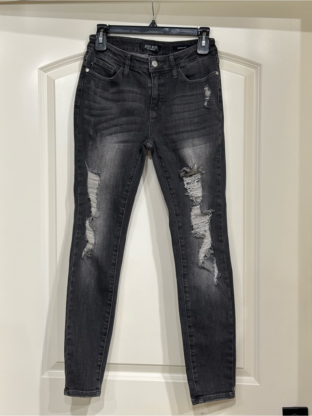 Judy Blue Black Distressed High-Rise Skinny Jeans